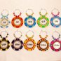 Monte Carlo clay rainbow colored POKER CHIP wine charms -- One set of 10