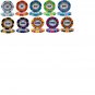 Monte Carlo clay rainbow colored POKER CHIP wine charms -- One set of 10