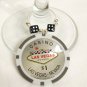 Las Vegas clay POKER CHIP and dice Wine Charms -- One set of 10 wine charms
