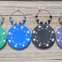 Real suite clay rainbow colored POKER CHIP wine charms -- one set of 10