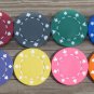 Real suite clay rainbow colored POKER CHIP wine charms -- one set of 10