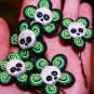 1 Sugar Skull Hair Pin (Green/black)