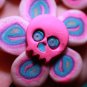 1 Sugar Skull Hair Pin (candy pink/lt. blue)