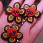 1 Sugar Skull Hair Pin (red/black/green)