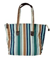 Chic Stripe Quilted Tote Bag