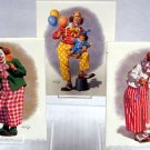LOT OF 3 8 x 10 ART SARNOFF CLOWN PRINTS 1995 NEW
