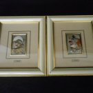 2 Framed Clown Pictures Mida Italy Sterling Silver 925