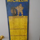 Vintage Metal Sign Michelin Tire with Michelin Man Logo Chart 7-64 made France