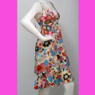 White Halter Embroidery  Hippie Gypsy Boho Summer Cocktail Cotton Dress S-M