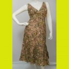 Brown Long Halter Embroidery  Hippie Gypsy Boho Summer Cocktail Cotton Dress S-M