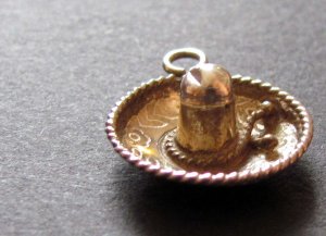 Sterling Silver Charm Vintage 925 Mexican Sombero