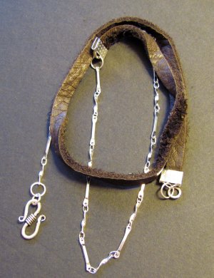 Handmade Artisan Sterling Silver 925 and Deerskin Lace Wrap