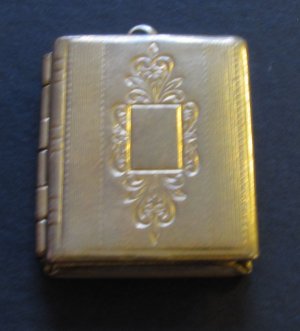 Engraved Brass Book Locket