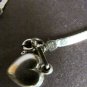 Sterling Silver Bracelet with Heart Charm 8 inch Vintage Designer Milor 925 Herringbone Design