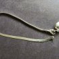 Sterling Silver Bracelet with Heart Charm 8 inch Vintage Designer Milor 925 Herringbone Design