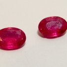 Matching Pair of Rubies 7 x 5 mm Oval Loose Gemstones