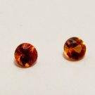 Songea Orange Sapphires 3mm Round Matching Pair Gemstones