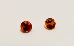 Songea Orange Sapphires 3mm Round Matching Pair Gemstones