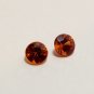 Songea Orange Sapphires 3mm Round Matching Pair Gemstones