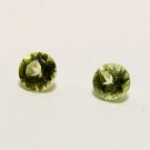 Peridot 3mm Round Matching Pair Loose Faceted Gemstones