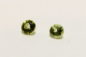 Peridot 3mm Round Matching Pair Loose Faceted Gemstones