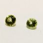 Peridot 3mm Round Matching Pair Loose Faceted Gemstones