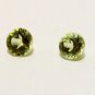 Peridot 3mm Round Matching Pair Loose Faceted Gemstones