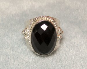 Sterling Silver and Onyx Ring Handmade 925