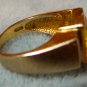 Large Vermeil Citrine & Cubic Zirconium Ring Sz7 Gemstone Gold Sterling 925