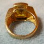 Large Vermeil Citrine & Cubic Zirconium Ring Sz7 Gemstone Gold Sterling 925