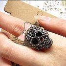 European Fashion Pink Bow Skull Ring