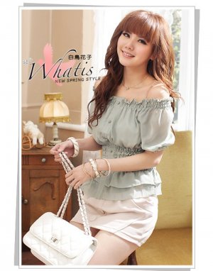 Slim Waist Puff Sleeve Tops