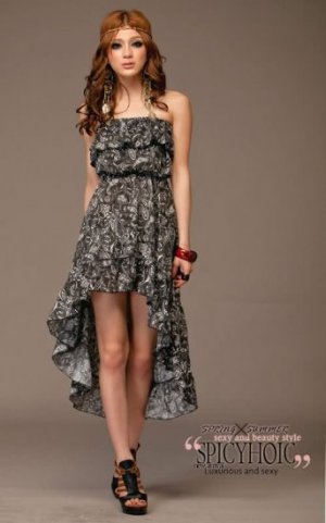 Peacock Feather Long Tube Dress