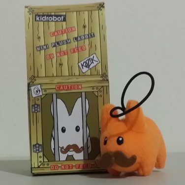 Orange with Mustache Kidrobot Kozik Mini Plush Labbit with Hang Cord