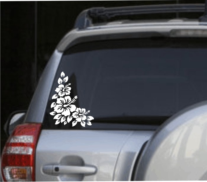 HIBISCUS VINYL DECAL - CAR DECAL STICKER