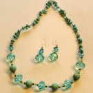 Turquoise Crystal Necklace & Earrings