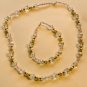 White Pearl/Crystal Necklace & Bracelet
