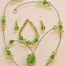Emerald Crystal Necklace, Bracelet & Earrings