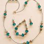 Turquoise Necklace, Bracelet & Earrings Crystal
