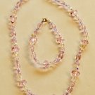 Pink/Lilac Crystal Necklace & Bracelet