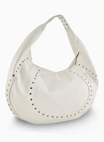 white hobo leather bag