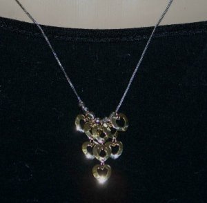 Stunning 2 Tone 14k Italian Gold Heart Necklace w. SLIDE