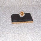 GORGEOUS .925 Sterling Silver Oval Amber GEMSTONE Ring Size 8