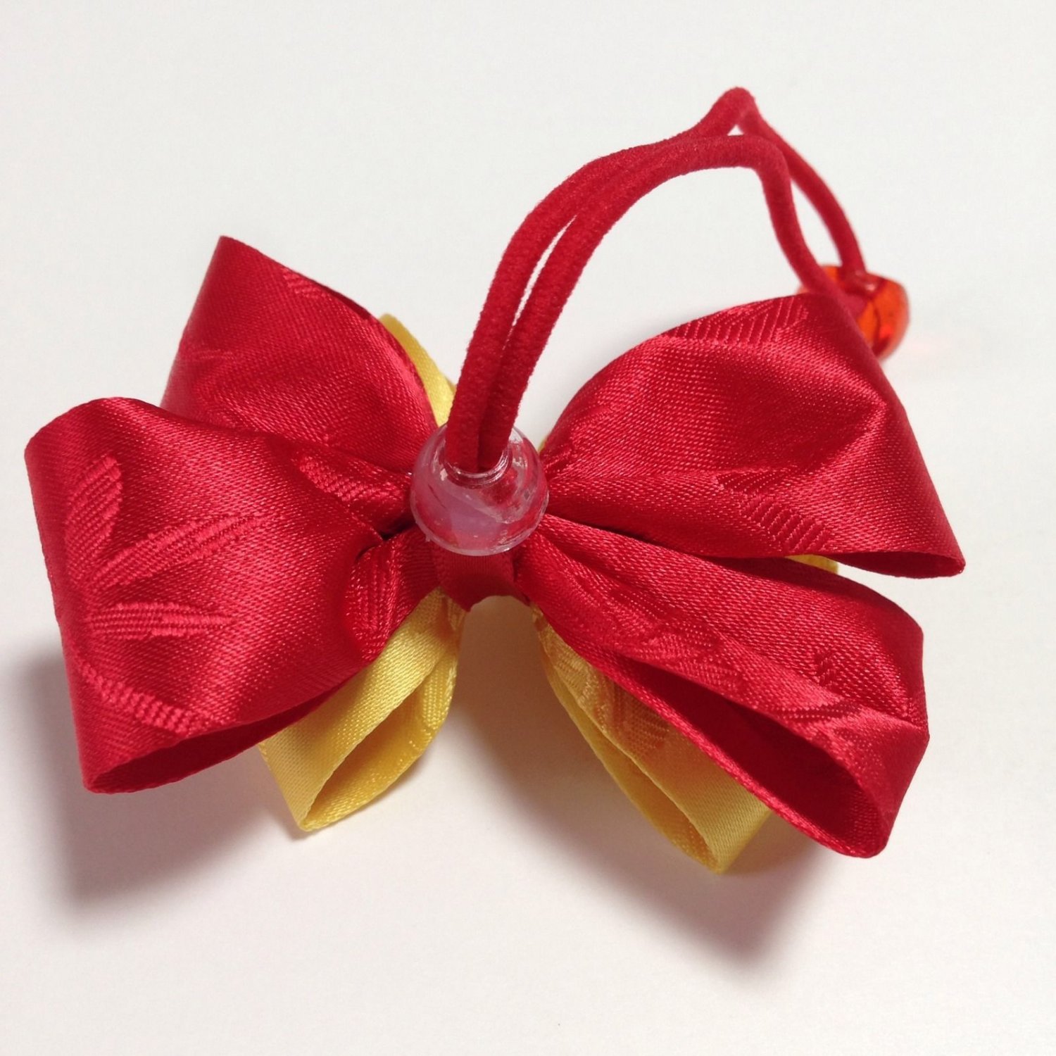 Hanbok Hair Ribbon Elastic Tie Korean Traditional Dress YELLOW RED