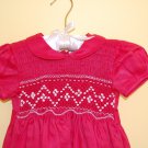 Red Linen Hand smocked Dress