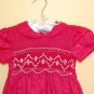 Red Linen Hand smocked Dress