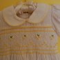 White Linen Hand smocked Linen Dress