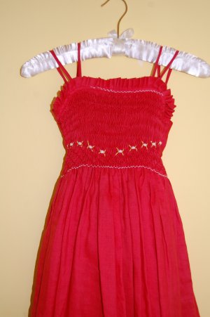 Red Linen Double Spaghetti Strap Dress
