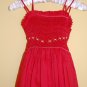 Red Linen Double Spaghetti Strap Dress