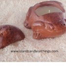 TERRACOTTA CANDLE FROG BROWN